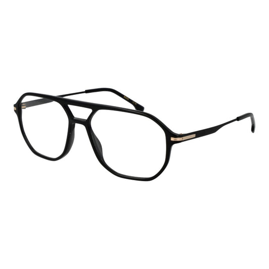 Eyeglasses Frames by Hugo Boss for men in acetate black showcases a reflective silhouette, artfully incorporating a sophisticated black coloured frame with a distinct full-frame frame design.