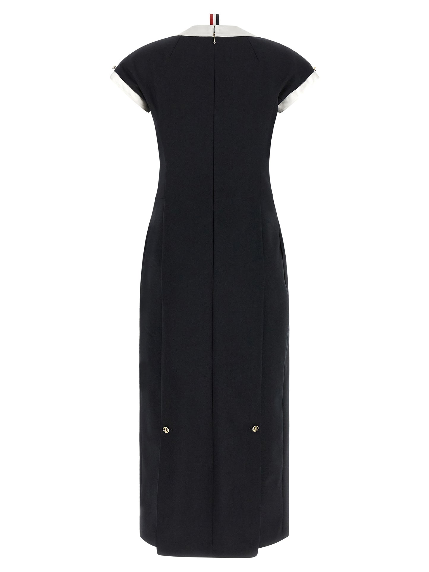 Thom Browne Blue Virgin Wool Midi Dress