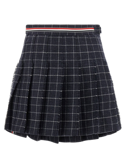 Thom Browne Blue Wool Long Skirt
