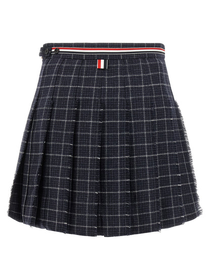 Thom Browne Blue Wool Long Skirt