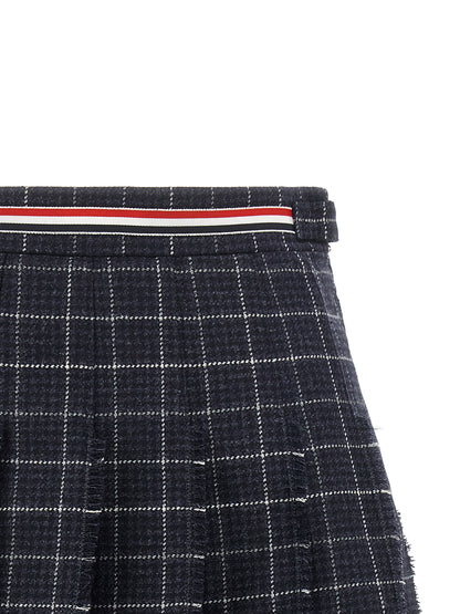 Thom Browne Blue Wool Long Skirt
