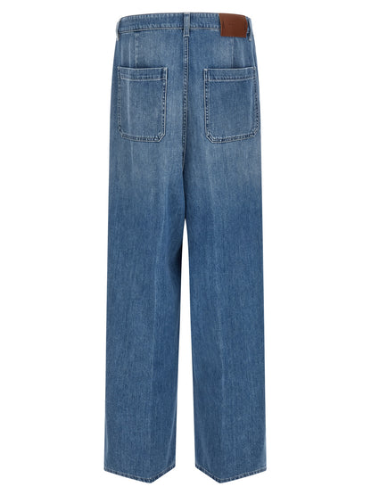 Marni Blue Cotton High-Waisted Jean