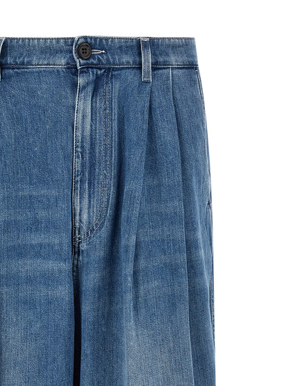 Marni Blue Cotton High-Waisted Jean