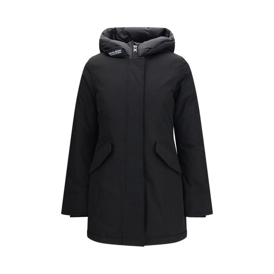 Woolrich Women's Goose Down Padded Cotton & Nylon Hooded Parka - Black