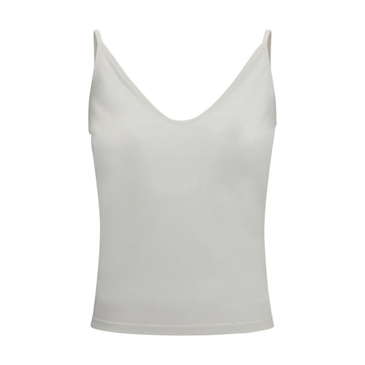 Tank Top by Tom Ford for women in silk white showcases a perennial silhouette, artfully detailed with a sleeveless design and a perennial .