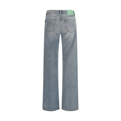 Haikure Blue Cotton Straight-Leg Jeans