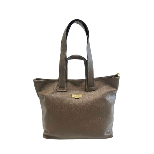 Handbag by Baldinini Trend for women in cowhide leather beige features a signature silhouette, showcasing a secure and signature with versatile for a sophisticated look.