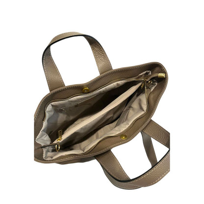 Baldinini Trend Beige Cowhide Handbag