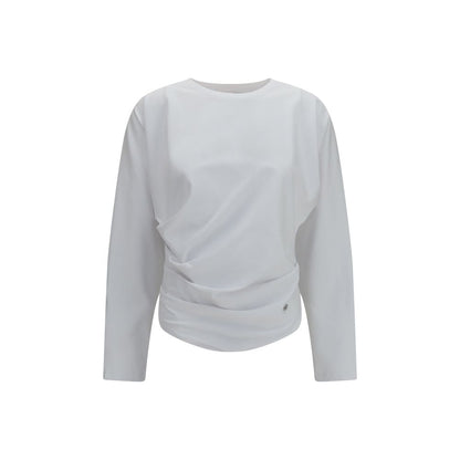 Ganni White Cotton Pattern Shirt