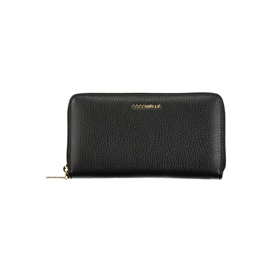 Wallet by Coccinelle for women in leather black showcases a discerning silhouette, artfully capturing the essence of Leather Wallet with its functional coin-purse.