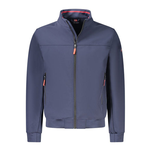 Windbreaker Jacket by Norway 1963 for men in stretch polyester blue & signature showcases a urban chic silhouette, detailed with a urban chic and functional pockets & windproof for a polished finish.