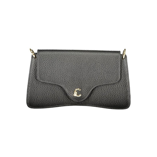 Handbag by Coccinelle for women in leather black & print features a signature silhouette, showcasing a secure snap and signature with versatile shoulder-strap & adjustable-strap for a sophisticated look.