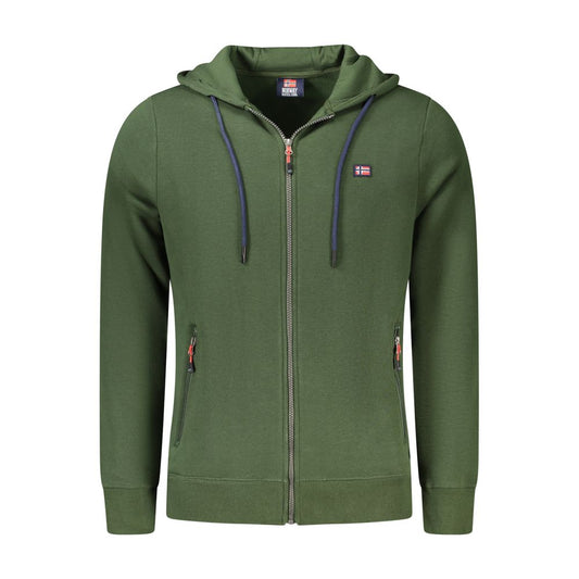 Sweatshirt Hoodie by Norway 1963 for men in cotton polyester green features an luminous silhouette, showcasing a sophisticated hooded neckline and for a truly luminous look.