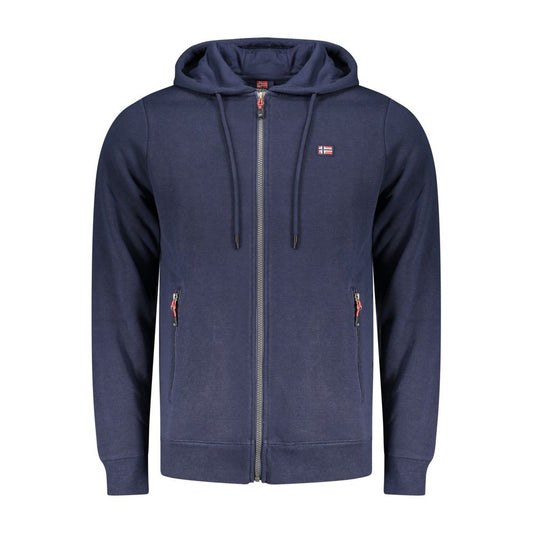 Sweatshirt Hoodie by Norway 1963 for men in cotton polyester blue features a authentic silhouette, showcasing a sophisticated hooded neckline and authentic detail for a refined finish.