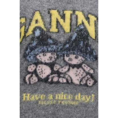Ganni Gray Alpaca Vicugna Pacos Sweatshirt