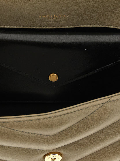 Saint Laurent Bicolor Lamb Leather Shoulder Bag