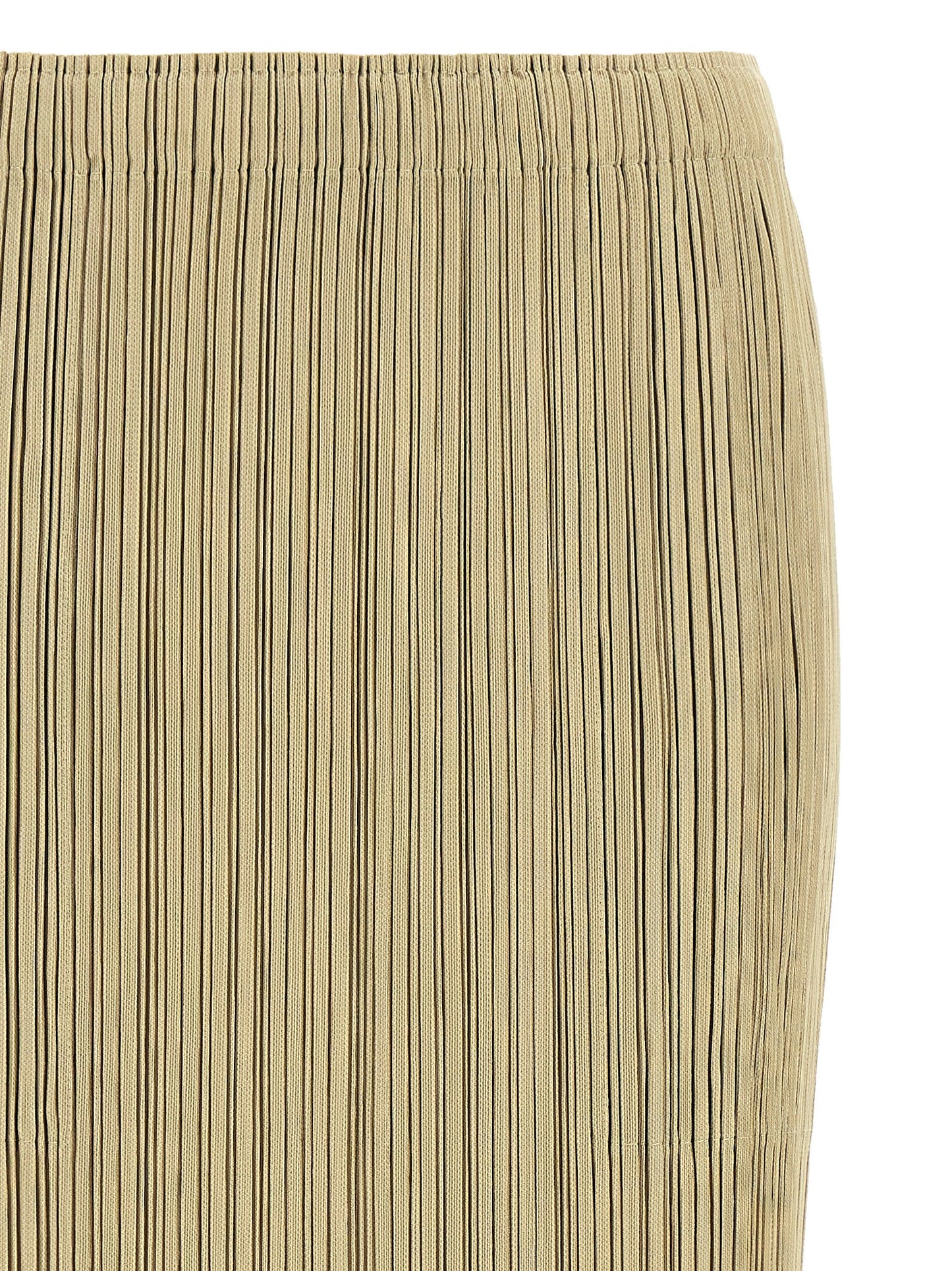 PLEATS PLEASE ISSEY MIYAKE Beige Polyester Midi Skirt
