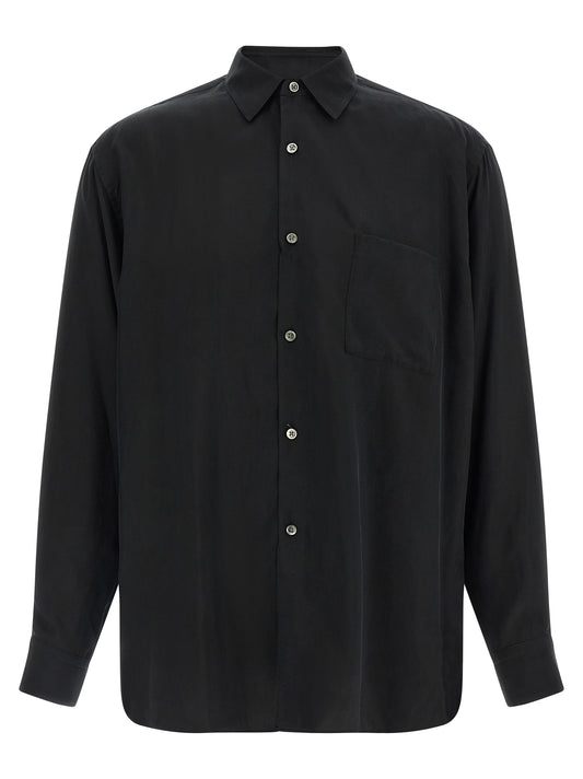 Shirt by SSSTEIN for men in cupro black & copper features an polished silhouette, showcasing a sophisticated and detail for a truly polished finish.