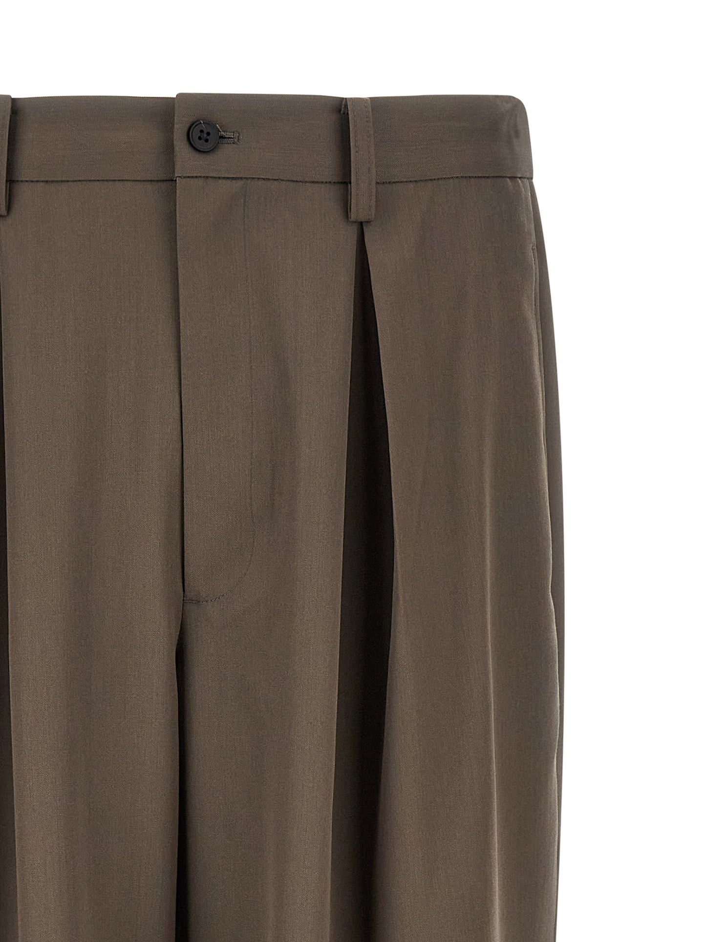 SSSTEIN Brown Wool Casual Pants