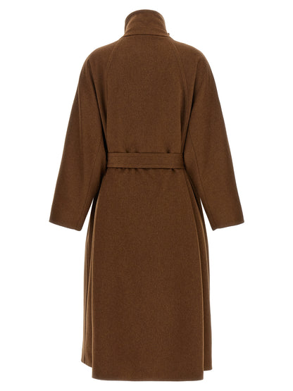 Alberto Biani Brown Wool Coat
