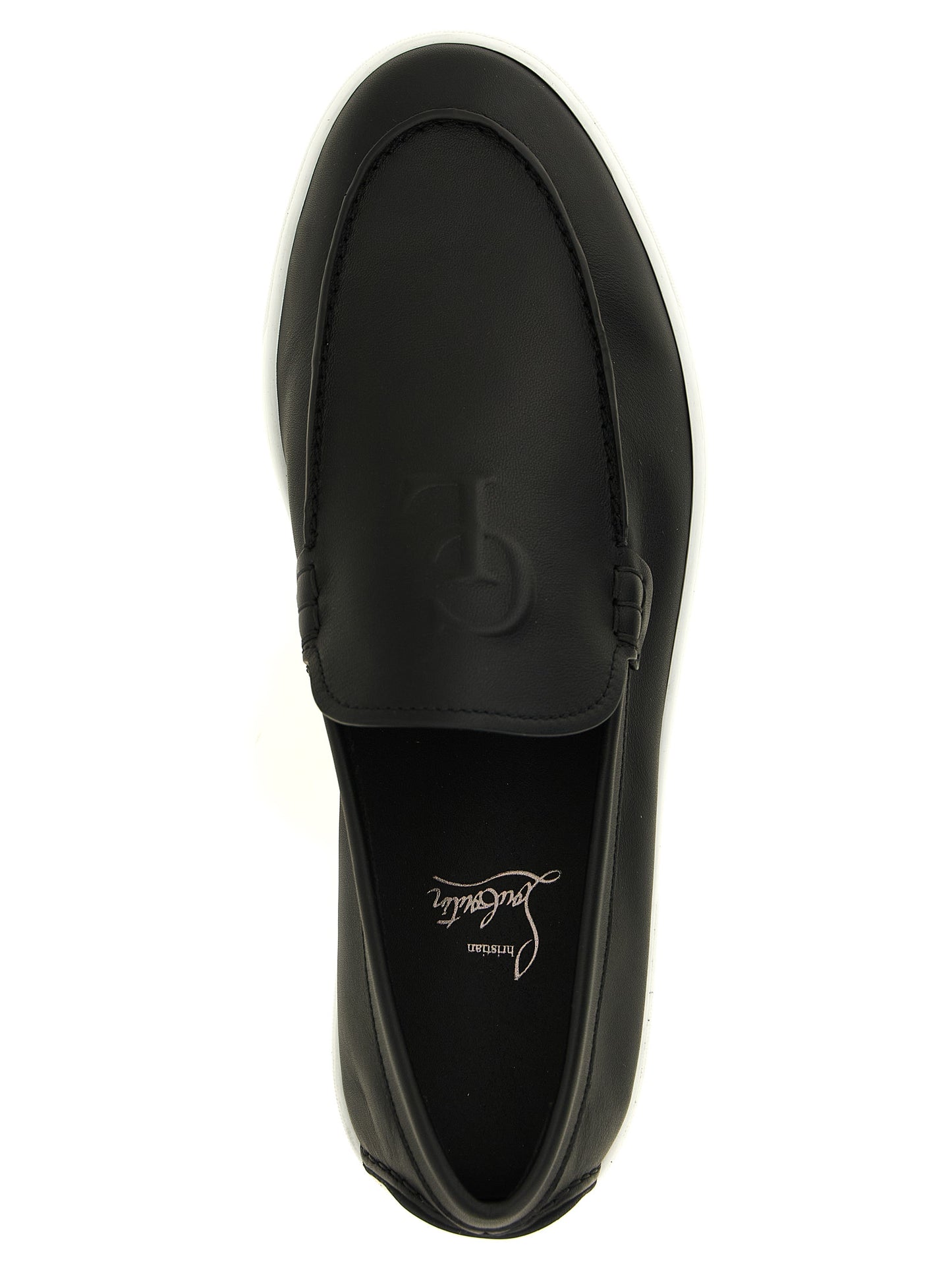 Christian Louboutin Black Calfskin Slip-On Loafers