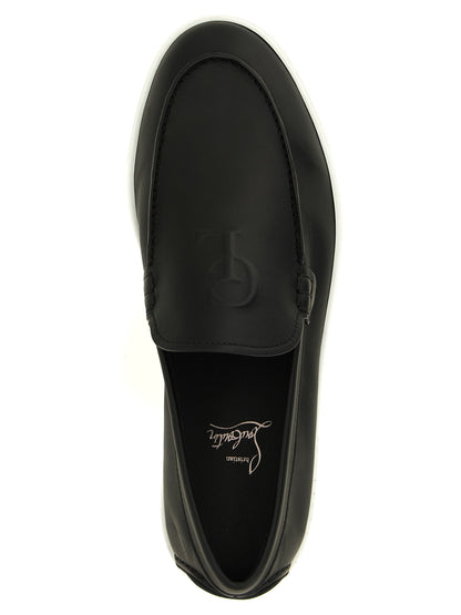 Christian Louboutin Black Calfskin Slip-On Loafers