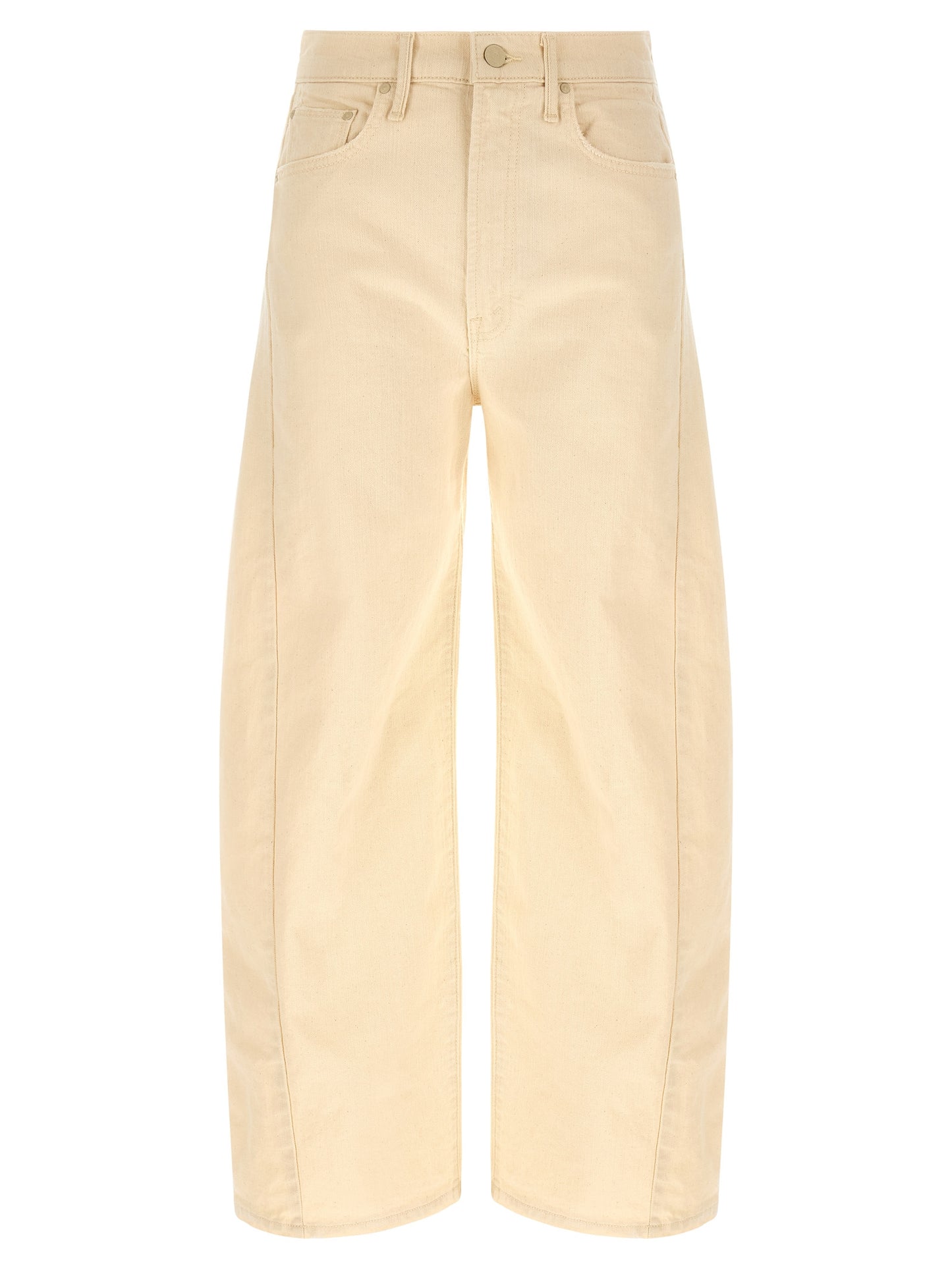 Mother Denim Beige Cotton High-Waisted Jean