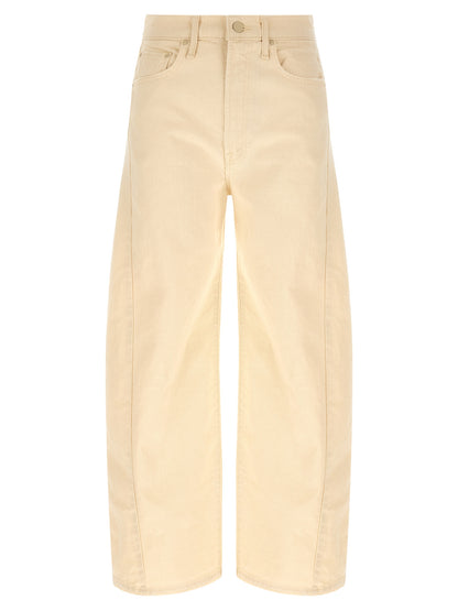 Mother Denim Beige Cotton High-Waisted Jean