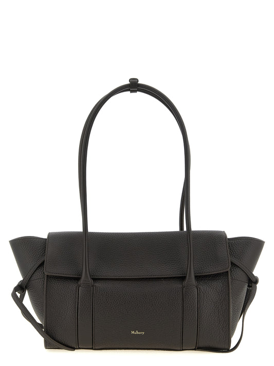 Small Shoulder Flap Bag by Mulberry for women in calfskin leather black & gold features an effortlessly chic silhouette with a secure flap, ample , and versatile shoulder-strap & handle for effortlessly chic everyday luxury.