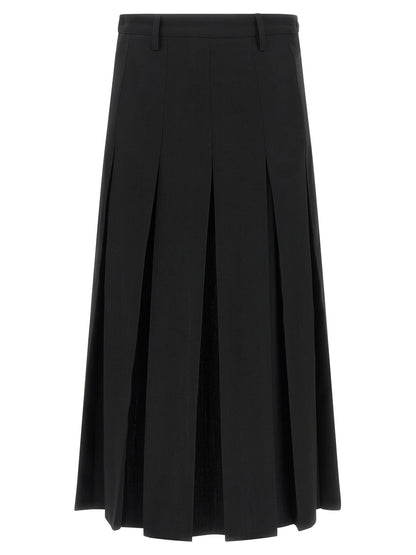 MM6 Maison Margiela Black Polyester Midi Skirt