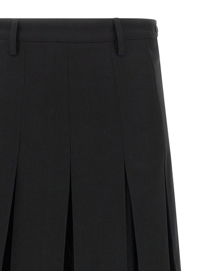 MM6 Maison Margiela Black Polyester Midi Skirt