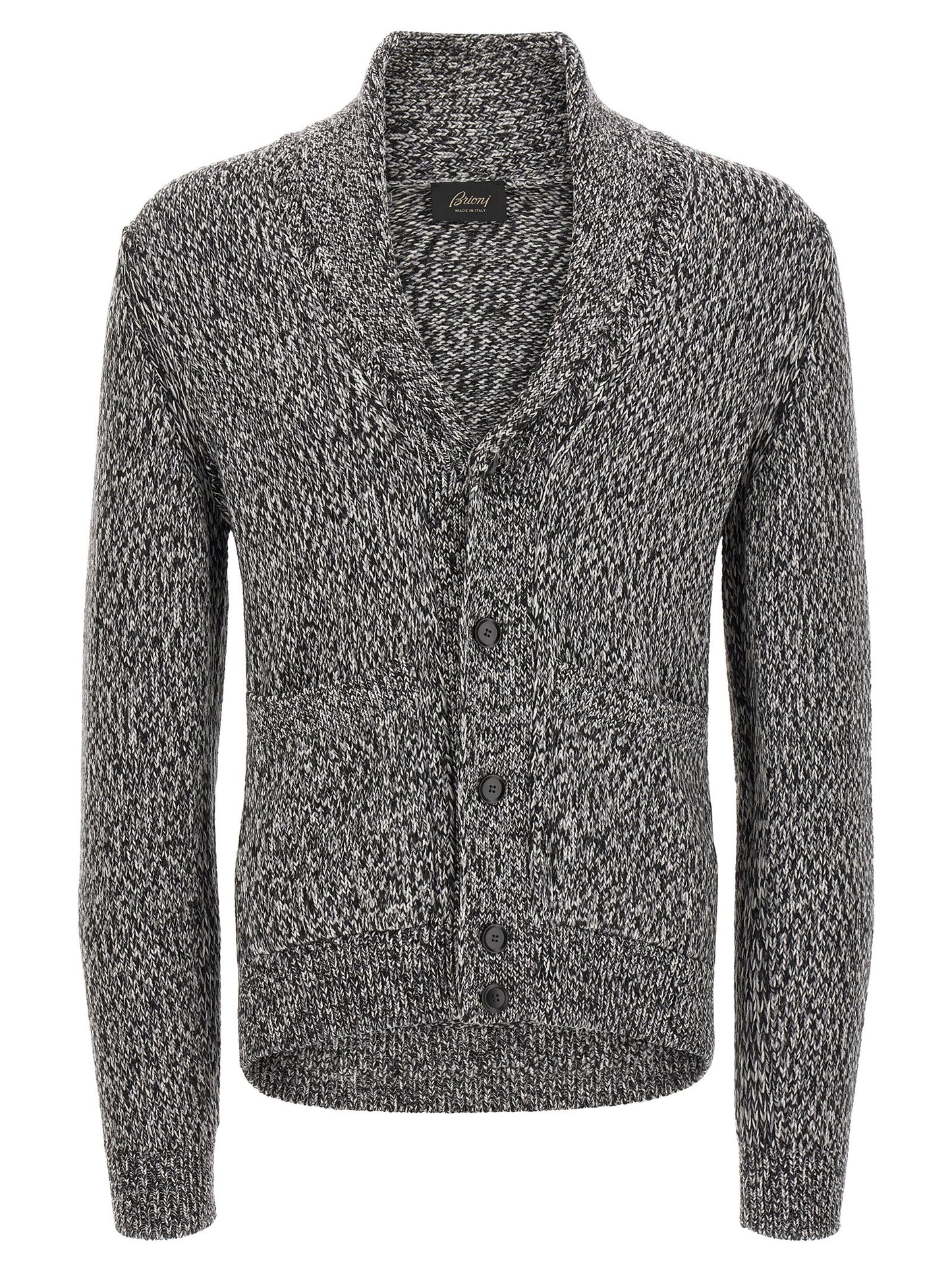 Brioni Bicolor Wool Cardigan