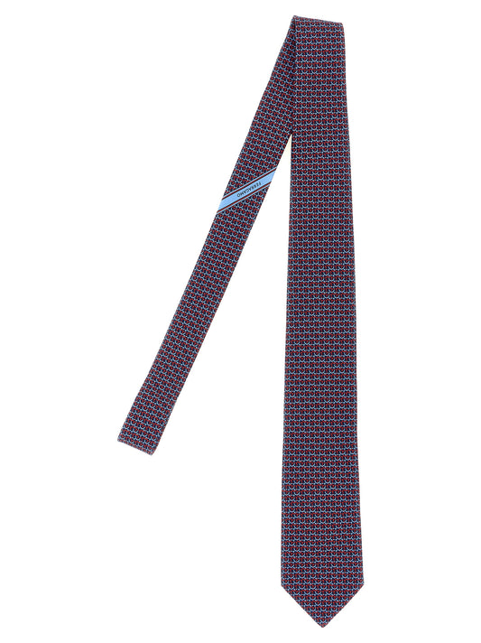 Scarf by Ferragamo for men in silk dark-blue, light-blue, multicolor, red, patterned & striped showcases a warm silhouette from the Silk Scarf collection, offering a warm drape that exudes sophisticated luxury.