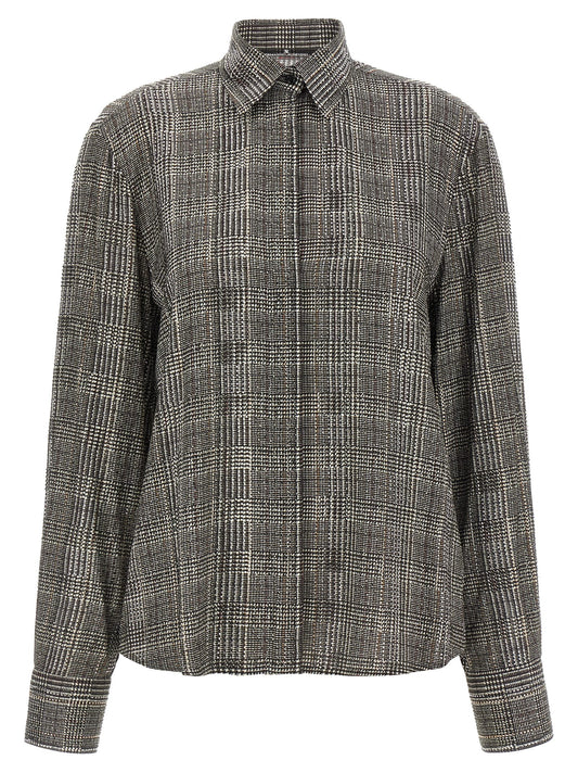 Blouse by Ermanno Scervino for women in viscose & rhinestone gray presents a discerning silhouette, showcasing a sophisticated and for a truly discerning finish.