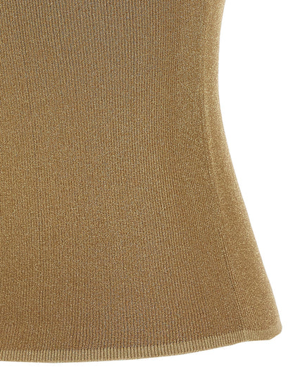 Max Mara Gold Polyamide Sleeveles T-Shirt