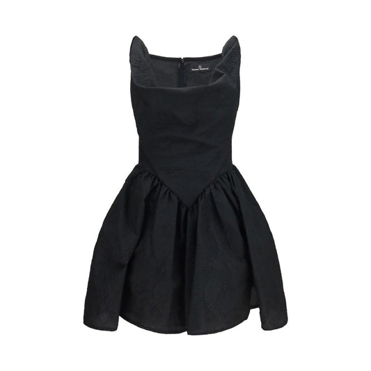 Dress by Vivienne Westwood for women in cotton black features an sultry silhouette defined by a and sleeveless, falling to an sultry mini for a sultry look.