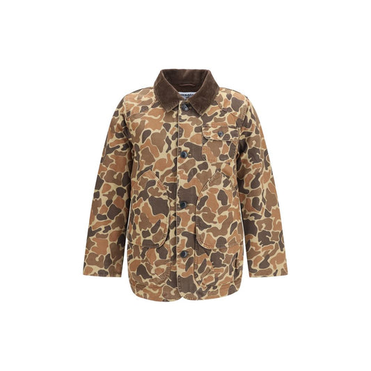 Overcoat by Sebago for men in cotton corduroy brown, camouflage & print features an satoral silhouette, showcasing a sophisticated and satoral pockets for a premium, timeless look.