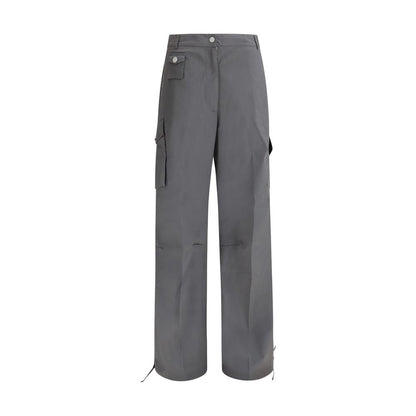 Ganni Gray Cotton Cargo Pants