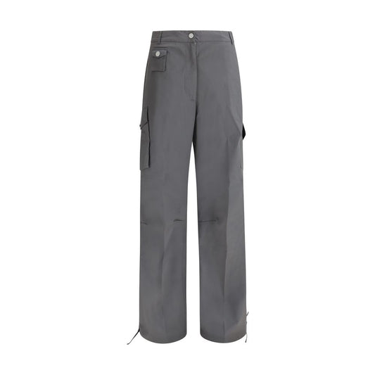 Cargo Pants by Ganni for women in stretch cotton gray features an tailored regular-fit with a and long, creating a tailored utilitarian silhouette.
