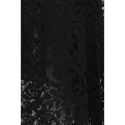 Fendi Black Silk Midi Skirt