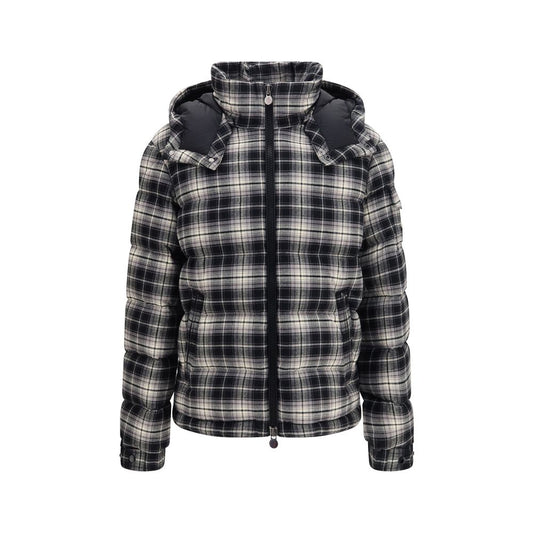 Moncler Men's Down Goose Cotton Flannel & Nylon Hooded Puffer Jacket - Black Checked
