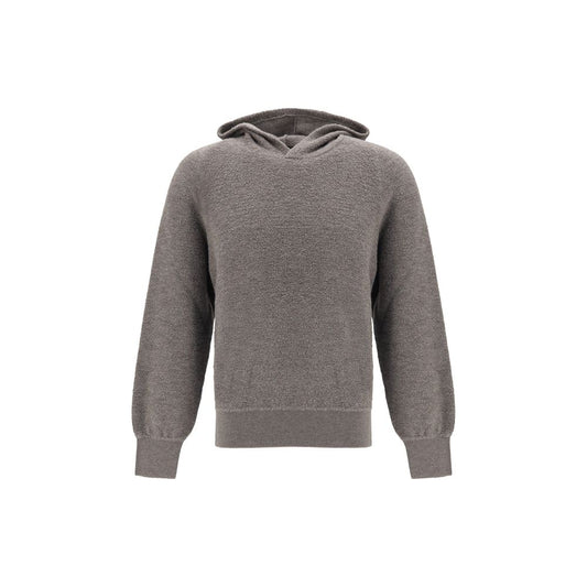 Sweatshirt Hoodie by Piacenza Cashmere for men in cashmere virgin wool gray showcases a city-ready silhouette, artfully detailed with a signature hooded neckline and for a city-ready finish.