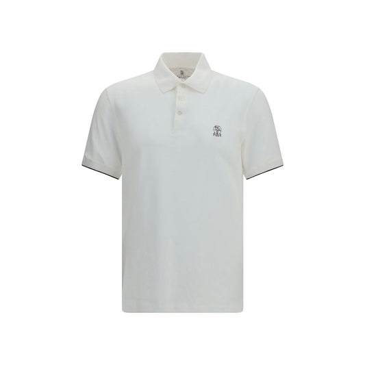 This Polo Shirt by Brunello Cucinelli for men in cotton white & signature presents a flawless silhouette, showcasing flawless detailing and a refined for a truly flawless aesthetic.