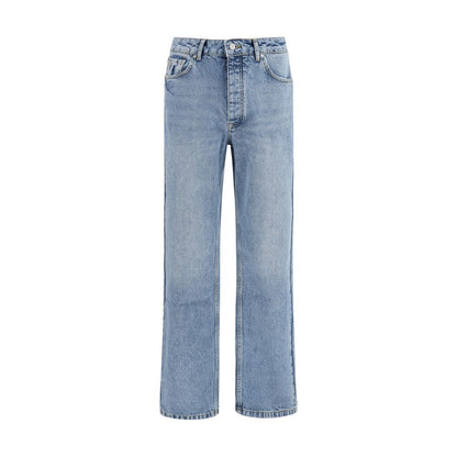 Represent Blue Cotton Straight-Leg Jeans
