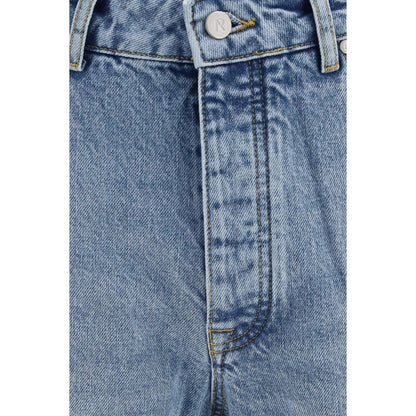 Represent Blue Cotton Straight-Leg Jeans