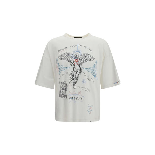 T-Shirt by Represent for men in cotton & hemp beige & print features an edgy silhouette, meticulously detailed with a sophisticated short-sleeve and crew neckline for a truly edgy finish.