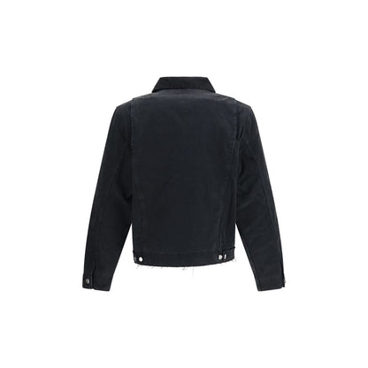 Represent Black Cotton Full-Length Jacket