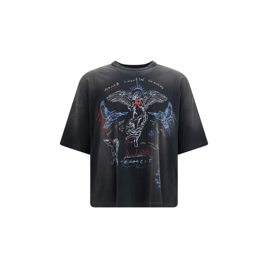 T-Shirt by Represent for men in cotton hemp & metal black & signature showcases a unassuming silhouette, artfully detailed with a refined crew neckline and unassuming long-sleeve for a sophisticated, contemporary look.