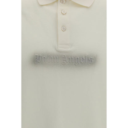 Palm Angels Beige Cotton Polo Shirt