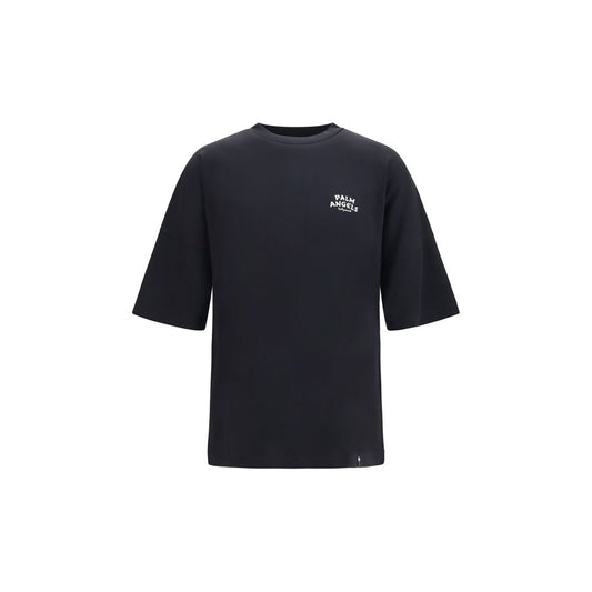 T-Shirt by Palm Angels for men in cotton black & signature showcases a chic silhouette, artfully detailed with a chic round neckline and short-sleeve for a chic finish.